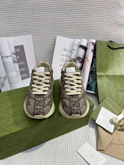 Женские кроссовки GG Gucci Rhyton - Brown   