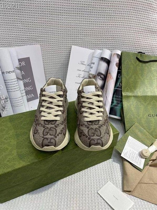 Женские кроссовки GG Gucci Rhyton - Brown