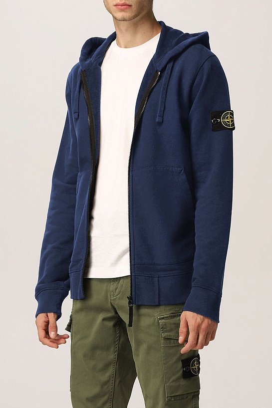 Мужская кофта тёмно-синего цвета Stone Island compass-patch