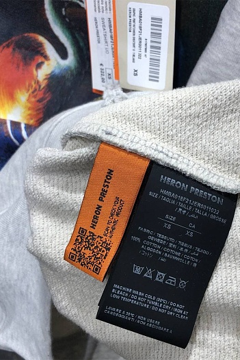 Серый оверсайз свитшот Heron Preston Split Light Herons   