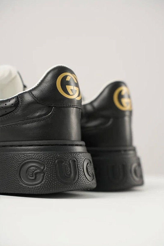 Комбинированные кроссовки Gucci Interlocking G - Black