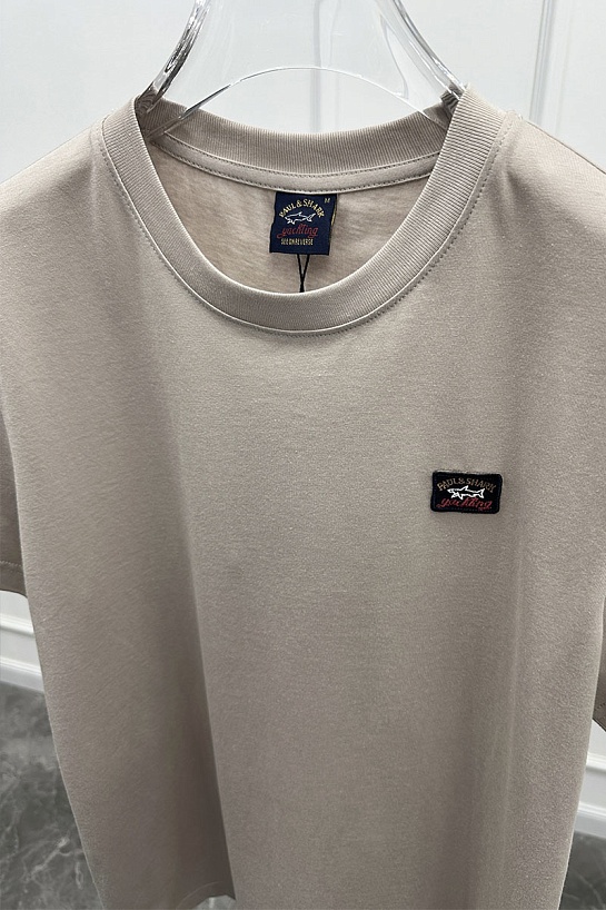 Футболка светло-бежевого цвета Paul & Shark logo-patch