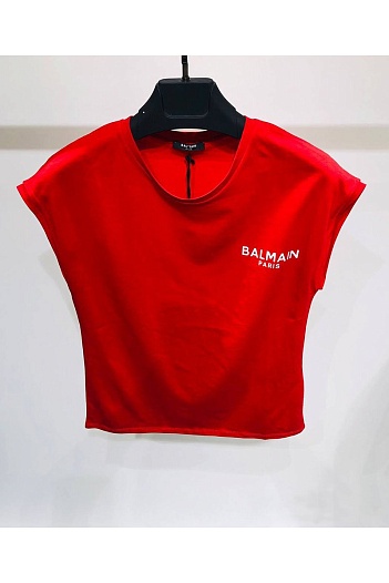 Женская футболка Balmain Paris - Red   