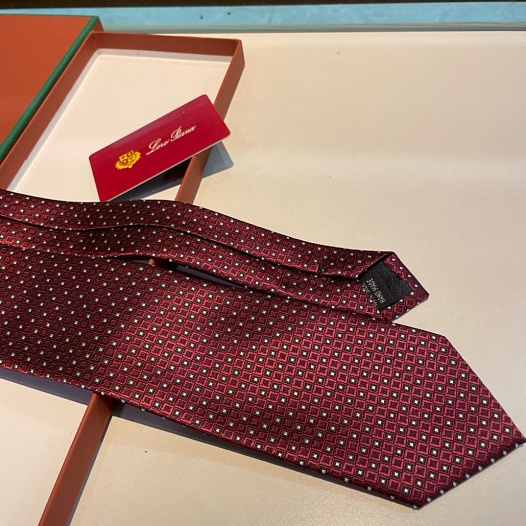 Галстук Loro Piana geometric logo-print premium - Burgundy   
