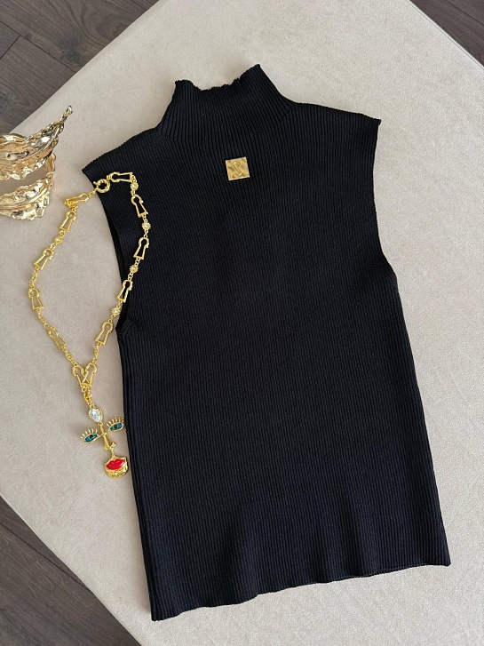 Женский чёрный топ Schiaparelli