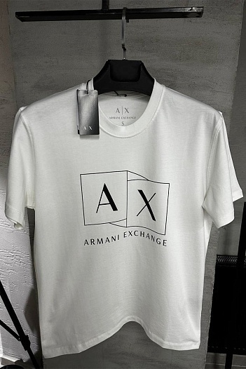 Футболка белого цвета Armani Exchange logo-print   