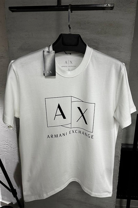 Футболка белого цвета Armani Exchange logo-print