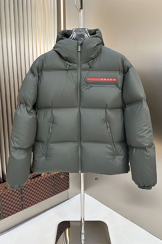 Мужской пуховик Prada Linea Rossa - Grey