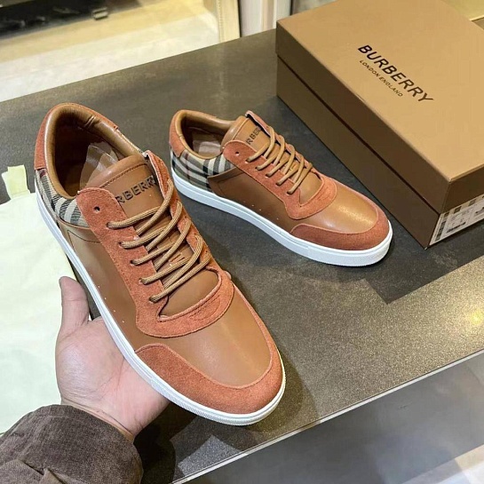 Комбинированные кроссовки Burberry Vintage Check