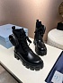 Кожаные женские ботинки Prada premium - Black