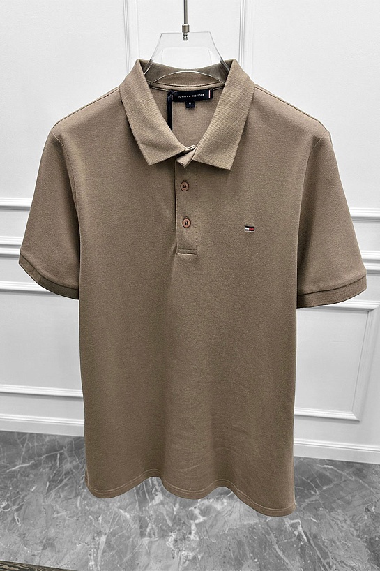 Мужское бежевое поло Tommy Hilfiger