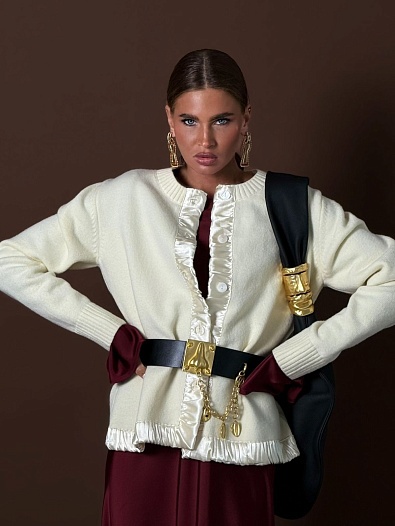 Женский белый жакет Ganni   