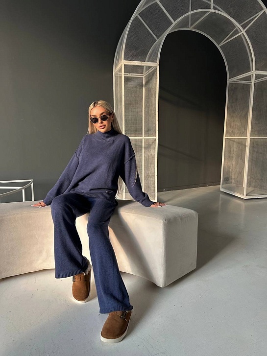 Женский синий костюм Loro Piana Premium