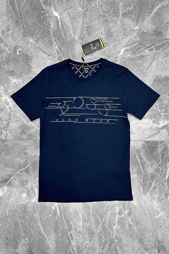 Футболка тёмно-синего цвета Hugo Boss logo-applique