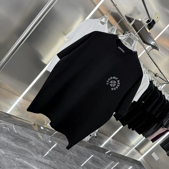 Чёрная оверсайз футболка Chrome Hearts Premium