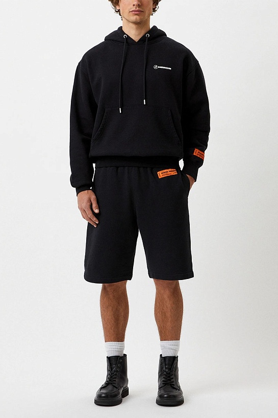 Мужские чёрные шорты Heron Preston logo-patch