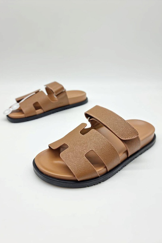 Женские кожаные сандалии Hermes Chypre - Brown