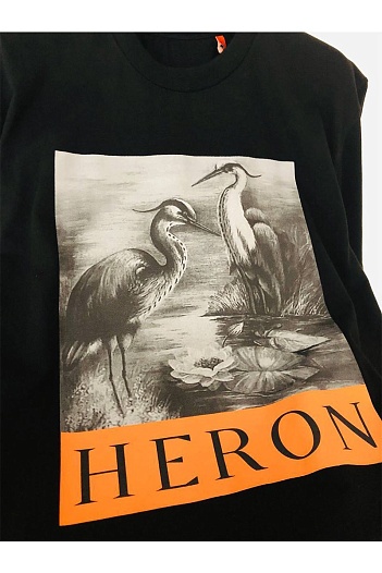 Чёрная оверсайз футболка Heron Preston   