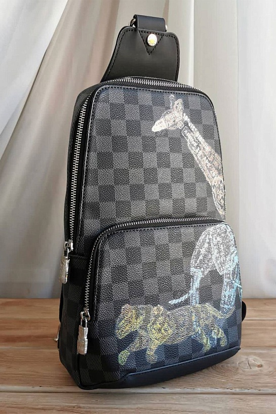 Кожаная сумка Avenue Sling Damier Graphite 21x31x9 см