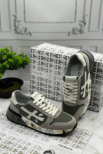 Мужские кроссовки Premiata Mick - Grey / Green   