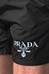 Чёрные шорты Prada logo-embroidered
