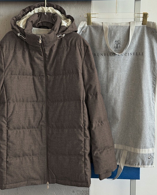 Мужской пуховик Brunello Cucinelli Premium - Brown