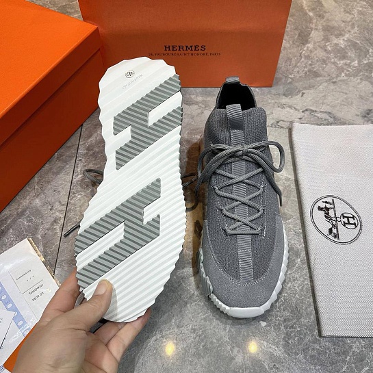 Текстильные кроссовки Hermes lift slip-on - Grey