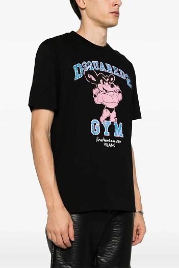 Мужская чёрная футболка Dsquared2 GYM   