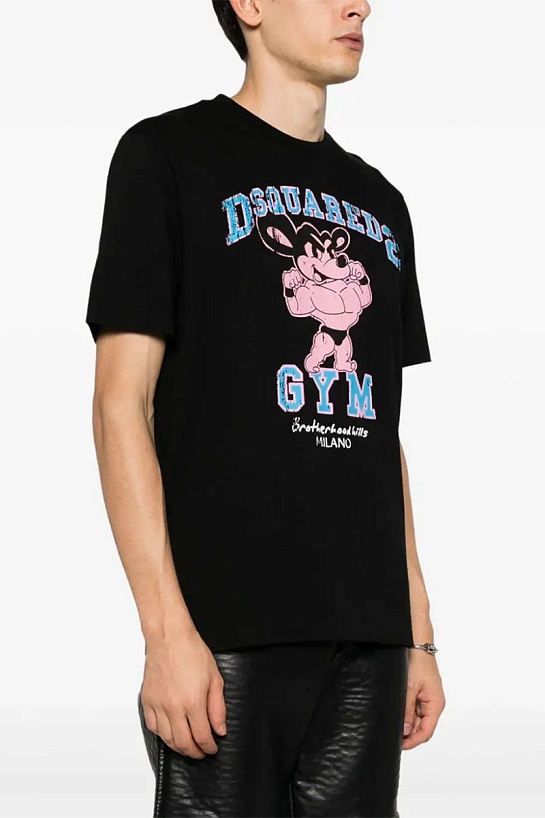 Мужская чёрная футболка Dsquared2 GYM