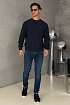 Мужской джемпер синего цвета Hugo Boss logo-embroidered