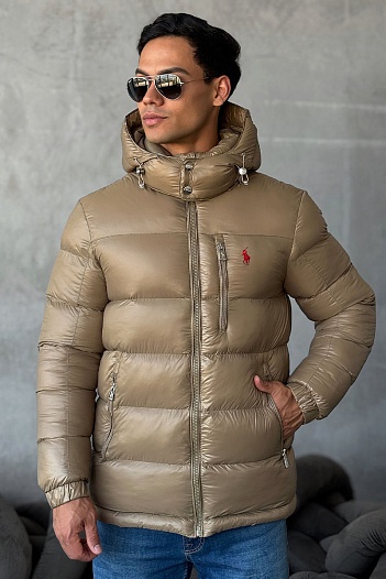 Куртка бежевого цвета Polo Ralph Lauren pony-embroidered   