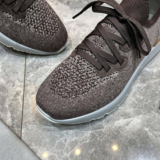 Текстильные кроссовки Brunello Cucinelli коричневого цвета