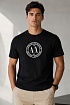 Футболка чёрного цвета Armani Exchange white logo
