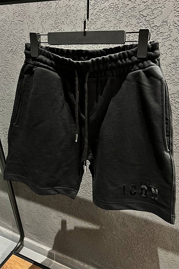 Мужские чёрные шорты Dsquared2 ICON-logo   