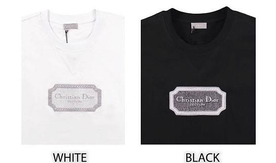 Чёрная футболка Christian Dior Couture logo-embroidered