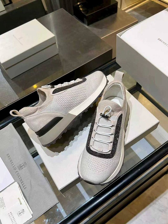 Женские текстильные кроссовки Brunello Cucinelli premium