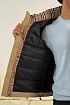 Бежевый пуховик Burberry London England logo-patch
