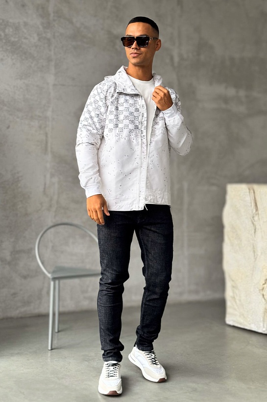 Ветровка белого цвета Louis Vuitton Damier Spread Windbreaker
