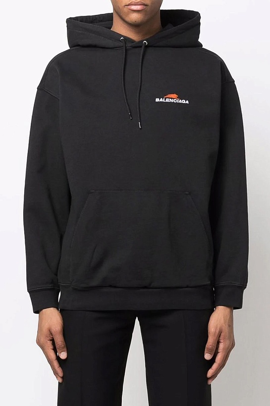 Чёрное худи Balenciaga Year Of The Tiger embroidered-logo