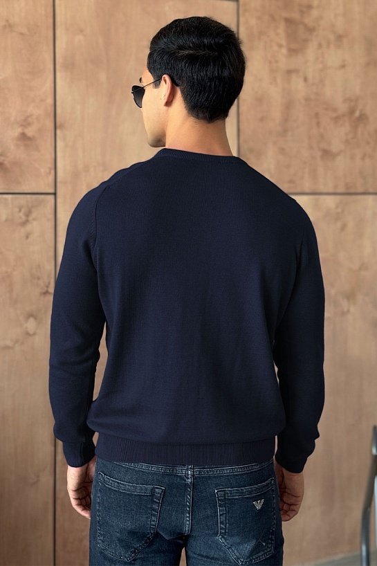 Мужская кофта Tommy Hilfiger тёмно-синего цвета logo-embroidered