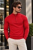 Мужской красный джемпер Lacoste Zip Neck