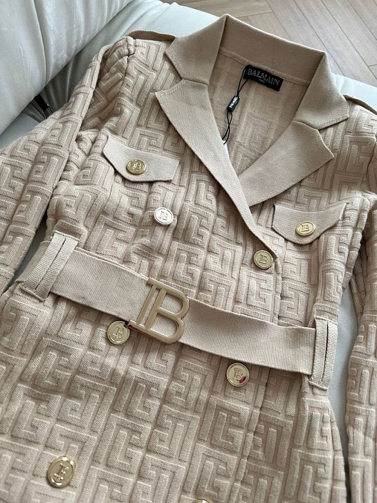 Женское бандажное платье с ремнем Balmain