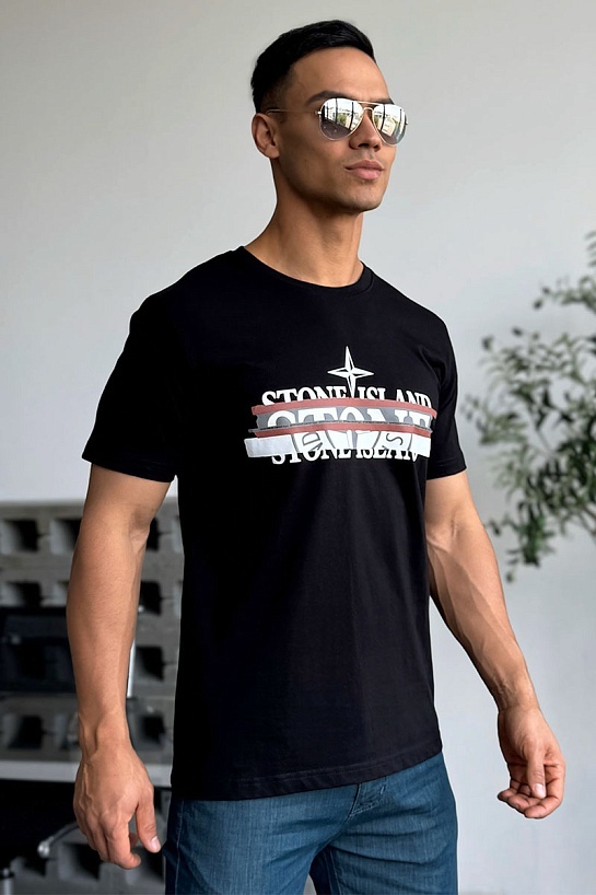 Мужская футболка чёрного цвета Stone Island