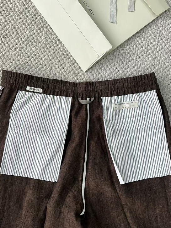 Льняные брюки Brunello Cucinelli Premium - Brown