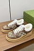 Женские кожаные кроссовки с мехом Gucci GG Premium