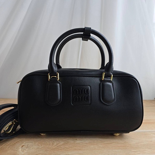 Кожаная сумка MIU MIU 28x15 см - Black