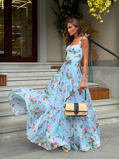Женское синее платье Zimmermann Floral all-over   