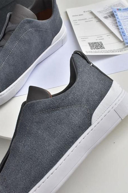 Серые кроссовки Ermenegildo Zegna Triple Stitch Canvas