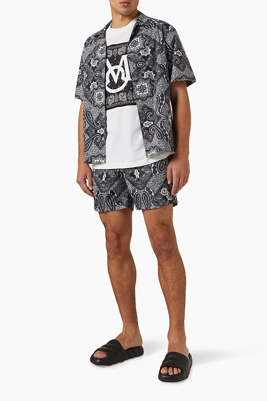Мужская белая футболка Moncler Bandana
