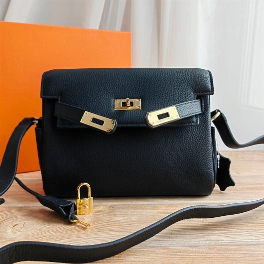 Женская сумка Hermes Kelley 25x18 см - Black   